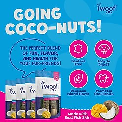 Woof Island Adult Coconut Mango Bones with Fish Natural Dog Chew Treats, 4.6-oz bag, 2 count slide 2 of 8