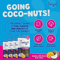 Woof Island Adult Coconut Mango Sticks with Fish Natural Dog Chew Treats, 3.6-oz bag, 12 count slide 2 of 8