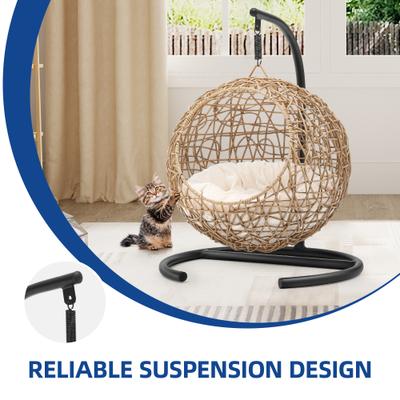 Show full view: Yitahome Rattan Wicker Swing Cat Bed, Brown slide 4 of 8