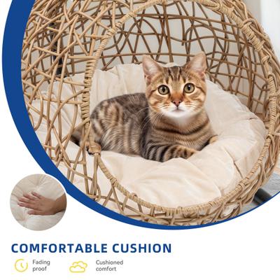 Show full view: Yitahome Rattan Wicker Swing Cat Bed, Brown slide 3 of 8
