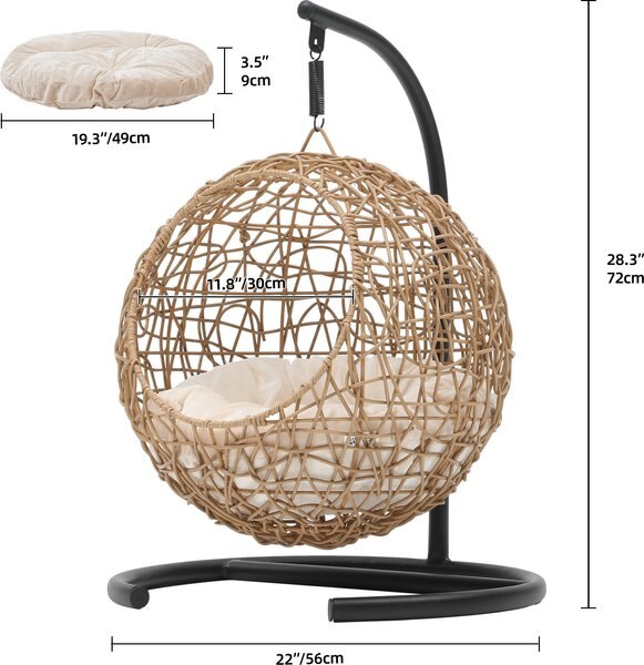 Yitahome Rattan Wicker Swing Cat Bed