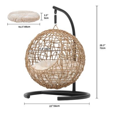 Show full view: Yitahome Rattan Wicker Swing Cat Bed, Brown slide 6 of 8