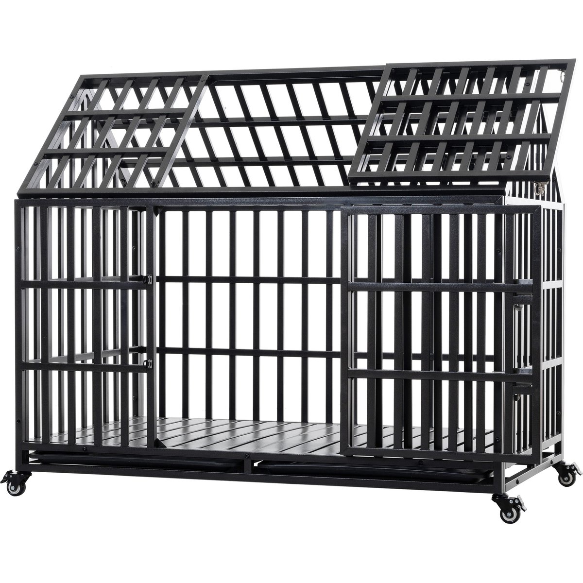 Cesicia Heavy Duty Dog Crate with Lockable Wheels