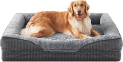 Invenho Waterproof Orthopedic Couch Dog Bed with Washable Removable Cover, Grey, 42 x 32 x 6.5-in
