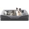 Show in main carousel: Invenho Waterproof Orthopedic Couch Dog Bed with Washable Removable Cover, Grey, 35 x 25 x 6.5-in slide 1 of 10