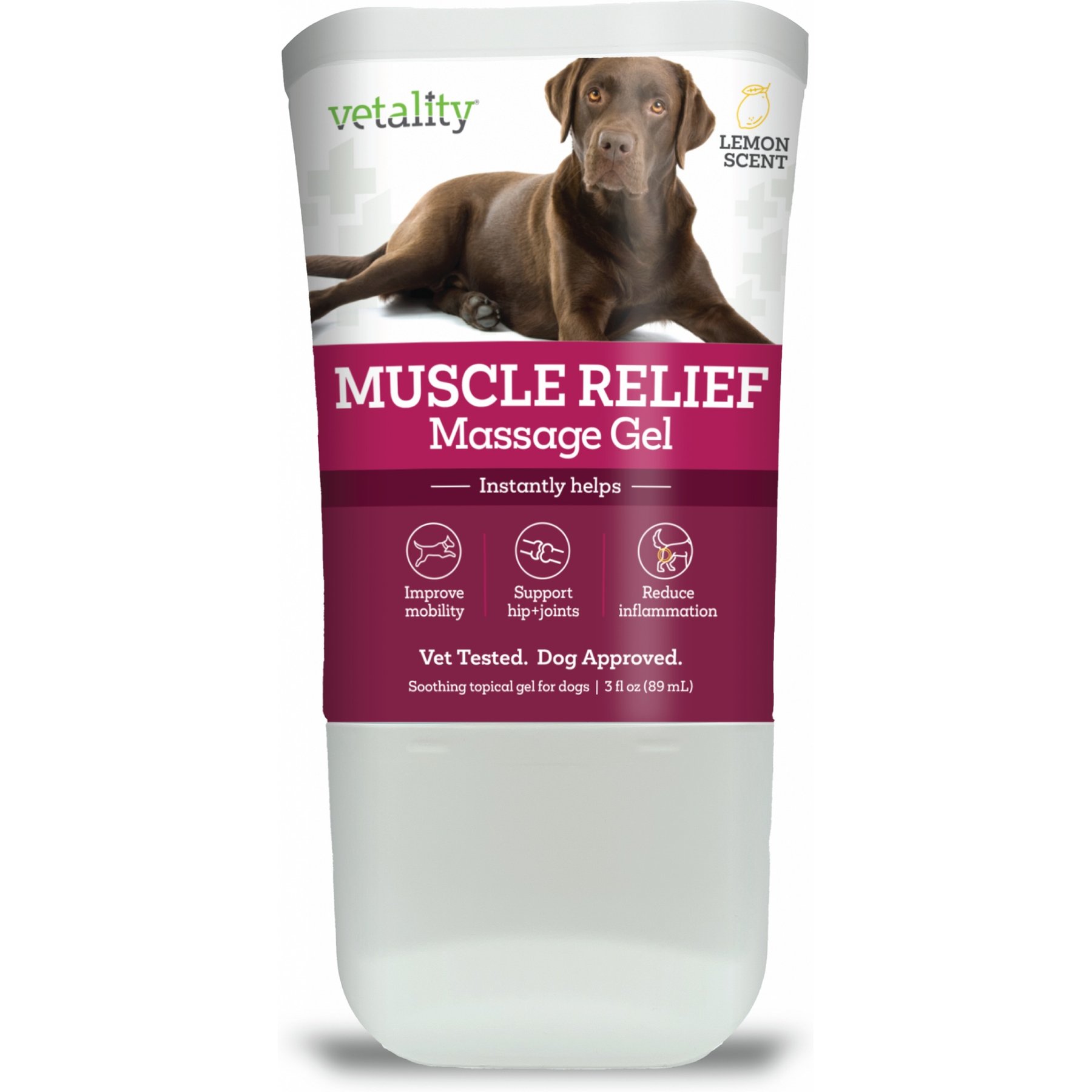 Vetality Muscle Massage Dog Pain Reliever Gel, 3-fl oz bottle