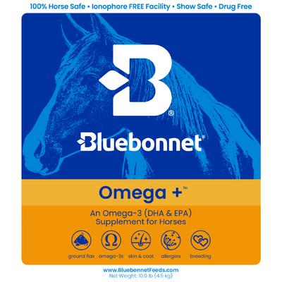 Show full view: Bluebonnet Feeds Omega + Horse Supplement, 10-lb pail slide 2 of 5