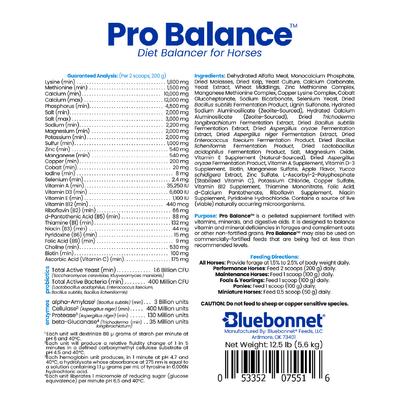 Show full view: Bluebonnet Feeds Pro Balance Pellets Horse Supplement, 12.5-lb tub slide 3 of 6