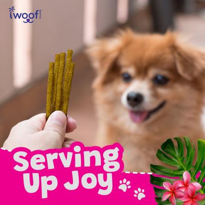 Show full view: Woof Island Adult Kalua Pork Sticks with Pineapple Natural Dog Chew Treats, 13.25-oz bag, 50 count slide 8 of 10