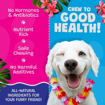 Show full view: Woof Island Adult Kalua Pork Rolls Natural Dog Chew Treats, 6-oz bag, 7 count slide 6 of 9