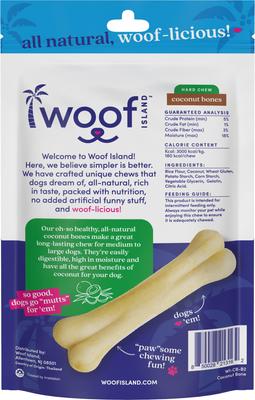 Show full view: Woof Island Adult Coconut Bones Natural Dog Chew Treats, 4-oz bag, 2 count slide 5 of 9