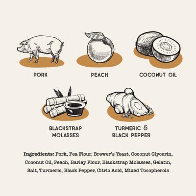 Show full view: Dog Treat Naturals Pork & Peach Superfood Fresh All Stages Natural Chews Sticks Dog Treats, 10-oz bag slide 3 of 7