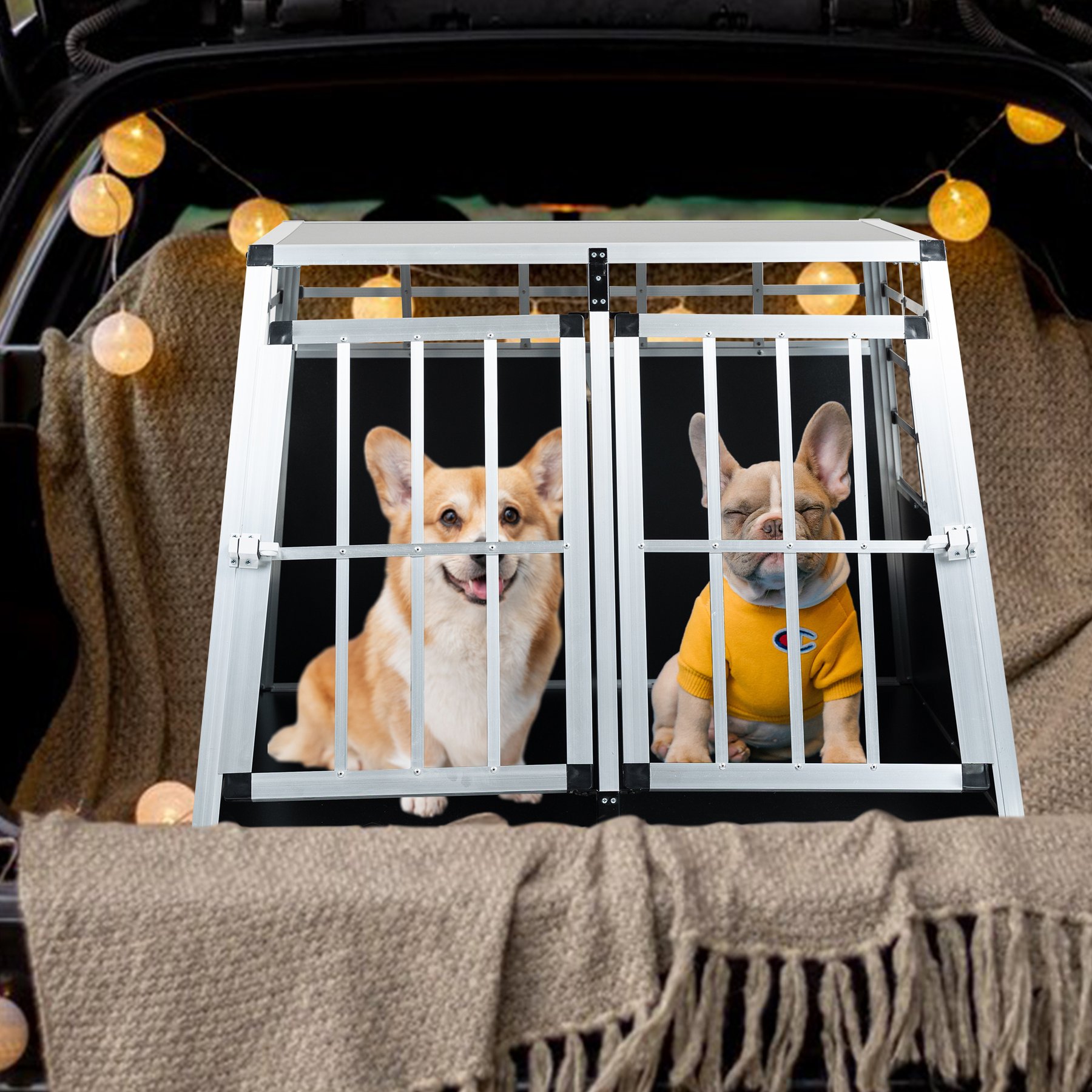 Cesicia Double Door Dog Travel Crate