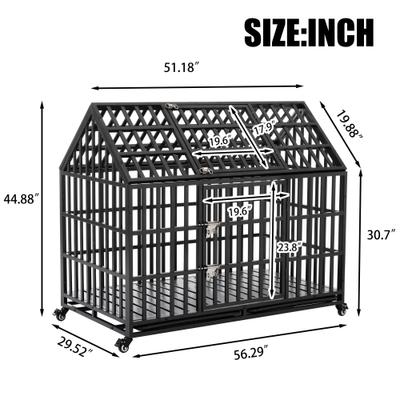 Show full view: jansno Heavy Duty Dog Crate with Lockable Wheels slide 5 of 6