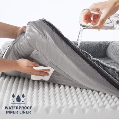 Show full view: Invenho Waterproof Orthopedic Couch Dog Bed with Washable Removable Cover, Grey, 35 x 25 x 6.5-in slide 3 of 10