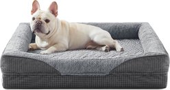Invenho Waterproof Orthopedic Couch Dog Bed with Washable Removable Cover, Grey, 28 x 23 x 6.5-in