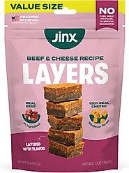 Jinx Beef & Cheese Layers Jerky Dog Treats, 15-oz bag