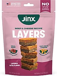 Jinx Beef & Cheese Layers Jerky Dog Treats, 5-oz bag
