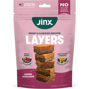 Jinx Beef & Cheese Layers Jerky Dog Treats, 5-oz bag