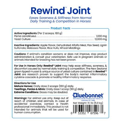 Show full view: Bluebonnet Feeds Rewind Joint Pellets Horse Supplement, 11.1-lb tub slide 3 of 6