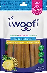 Woof Island Adult Kalua Pork Rolls Natural Dog Chew Treats, 6-oz bag, 7 count