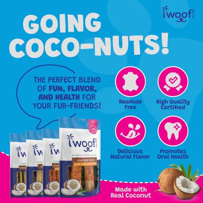 Show full view: Woof Island Adult Coconut Bones Natural Dog Chew Treats, 4-oz bag, 2 count slide 7 of 9