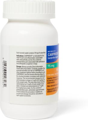Show full view: Carprieve (carprofen) Caplets for Dogs, 75-mg, 1 caplet slide 4 of 6