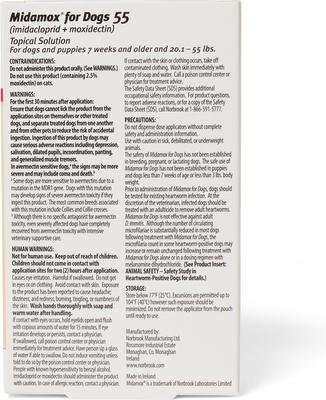 Show full view: Midamox Topical Solution for Dogs, 20.1-55 lbs, (Red Box), 6 Doses (6-mos. supply) slide 2 of 6