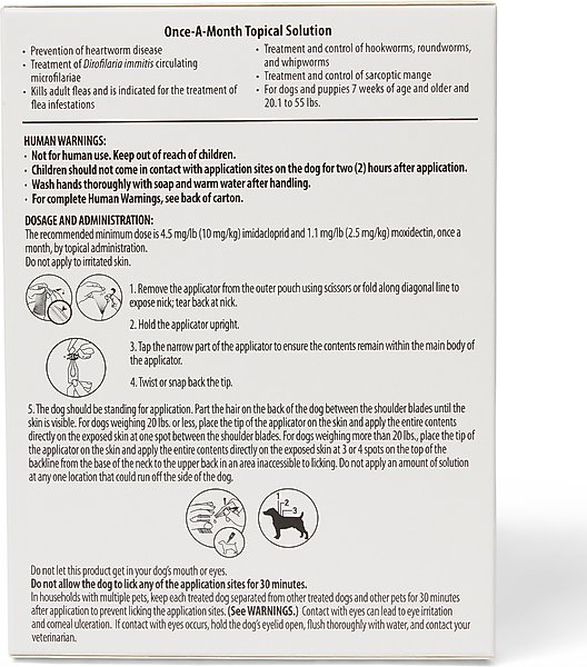 Show full view: Midamox Topical Solution for Dogs, 20.1-55 lbs, (Red Box), 6 Doses (6-mos. supply) slide 3 of 6