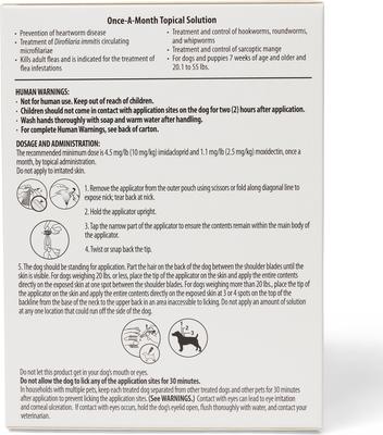 Show full view: Midamox Topical Solution for Dogs, 20.1-55 lbs, (Red Box), 6 Doses (6-mos. supply) slide 3 of 6