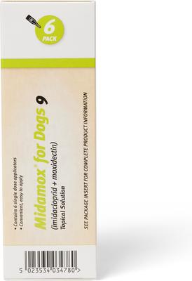 Show full view: Midamox Topical Solution for Dogs, 3-9 lbs, (Green Box), 6 Doses (6-mos. supply) slide 4 of 6