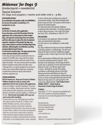 Show full view: Midamox Topical Solution for Dogs, 3-9 lbs, (Green Box), 6 Doses (6-mos. supply) slide 2 of 6