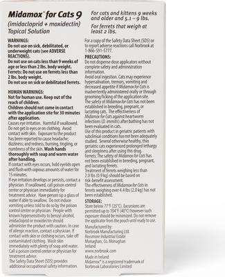 Show full view: Midamox Topical Solution for Cats, 5.1-9 lbs, (Orange Box), 6 Doses (6-mos. supply) slide 2 of 5