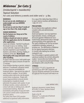 Show full view: Midamox Topical Solution for Cats, 2-5 lbs (Teal Box), 3 Doses (3-mos. supply) slide 2 of 5