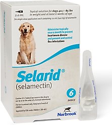 Selarid Topical Solution for Dogs, 40.1-85 lbs, (Teal Box), 6 Doses (6-mos. supply)