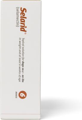 Show full view: Selarid Topical Solution for Dogs, 10.1-20 lbs, (Brown Box), 6 Doses (6-mos. supply) slide 3 of 6