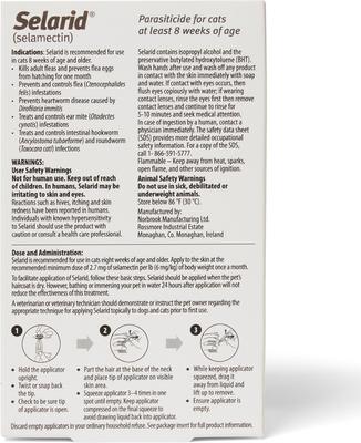 Show full view: Selarid Topical Solution for Cats, 15.1-22 lbs, (Taupe Box), 6 Doses (6-mos. supply) slide 2 of 6