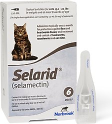 Selarid Topical Solution for Cats, 15.1-22 lbs, (Taupe Box), 6 Doses (6-mos. supply)