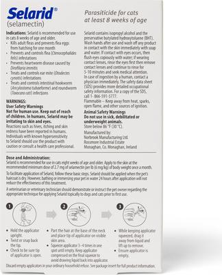 Show full view: Selarid Topical Solution for Cats, 5.1-15 lbs, (Blue Box), 6 Doses (6-mos. supply) slide 2 of 6