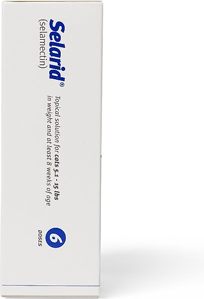 Show full view: Selarid Topical Solution for Cats, 5.1-15 lbs, (Blue Box), 6 Doses (6-mos. supply) slide 3 of 6