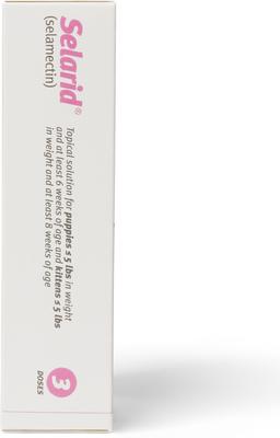 Show full view: Selarid Topical Solution for Puppies & Kittens, 0-5 lbs, (Mauve Box), 3 Doses (3-mos. supply) slide 3 of 6