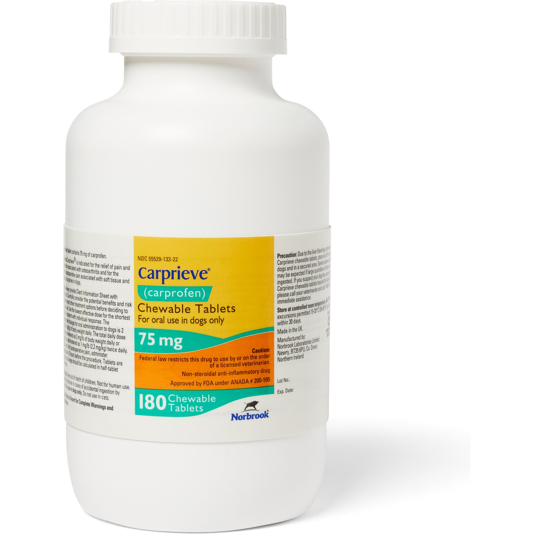 Carprieve (Carprofen) Chewable Tablets, 75mg, 1 chewable tablet