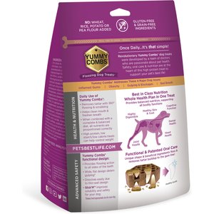 Yummy Combs Ingenious Oral Care Flossing Medium Breed Grain-Free Adult Dog Treats, 15 count
