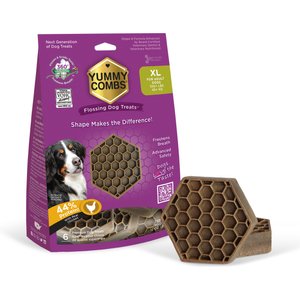 Yummy Combs Ingenious Oral Care Flossing X-Large Breed Grain-Free Adult Dog Treats, 6 count