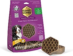 Yummy Combs Ingenious Oral Care Flossing Large Breed Grain-Free Adult Dog Treats, 9 count