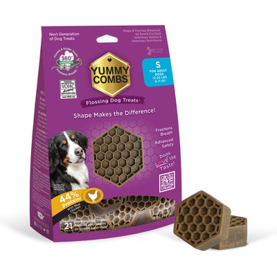 Yummy Combs Yummy Combs Ingenious Oral Care Flossing Small Breed Grain-Free Adult Dog Treats, 21 count