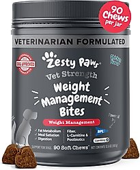 Zesty Paws Vet Strength Weight Management Bites Chicken Flavored Chew Supplement for Dogs, 90 count
