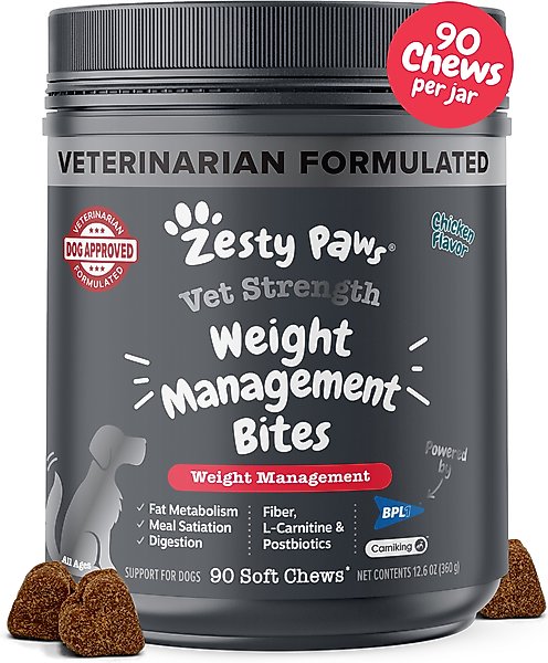 Show full view: Zesty Paws Vet Strength Weight Management Bites Chicken Flavored Chew Supplement for Dogs, 90 count slide 1 of 8