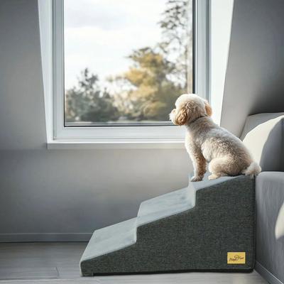 Show full view: BingoPaw High-Density Sponge Foam Dog Steps, Grey, 3 Step slide 4 of 10