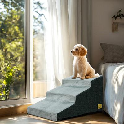 Show full view: BingoPaw High-Density Sponge Foam Dog Steps, Grey, 3 Step slide 3 of 10
